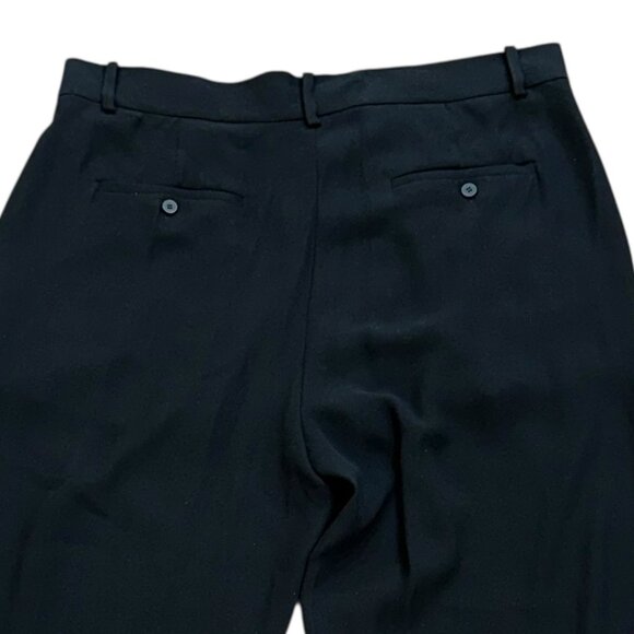 Eileen Fisher Silk Black Crepe Trouser Pants Medium Dress Work Career High Waist - Picture 4 of 6